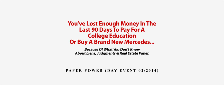 Ron Legrand – Paper Power (Day Event 022014)