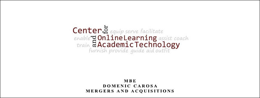 MBE – Domenic Carosa – Mergers and Acquisitions taking at Whatstudy.com