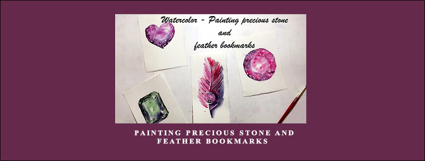 Watercolor – Painting precious stone and feather bookmarks